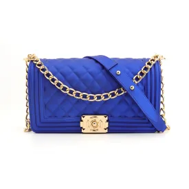 1027 - BLUE JELLY PURSE (LARGE)