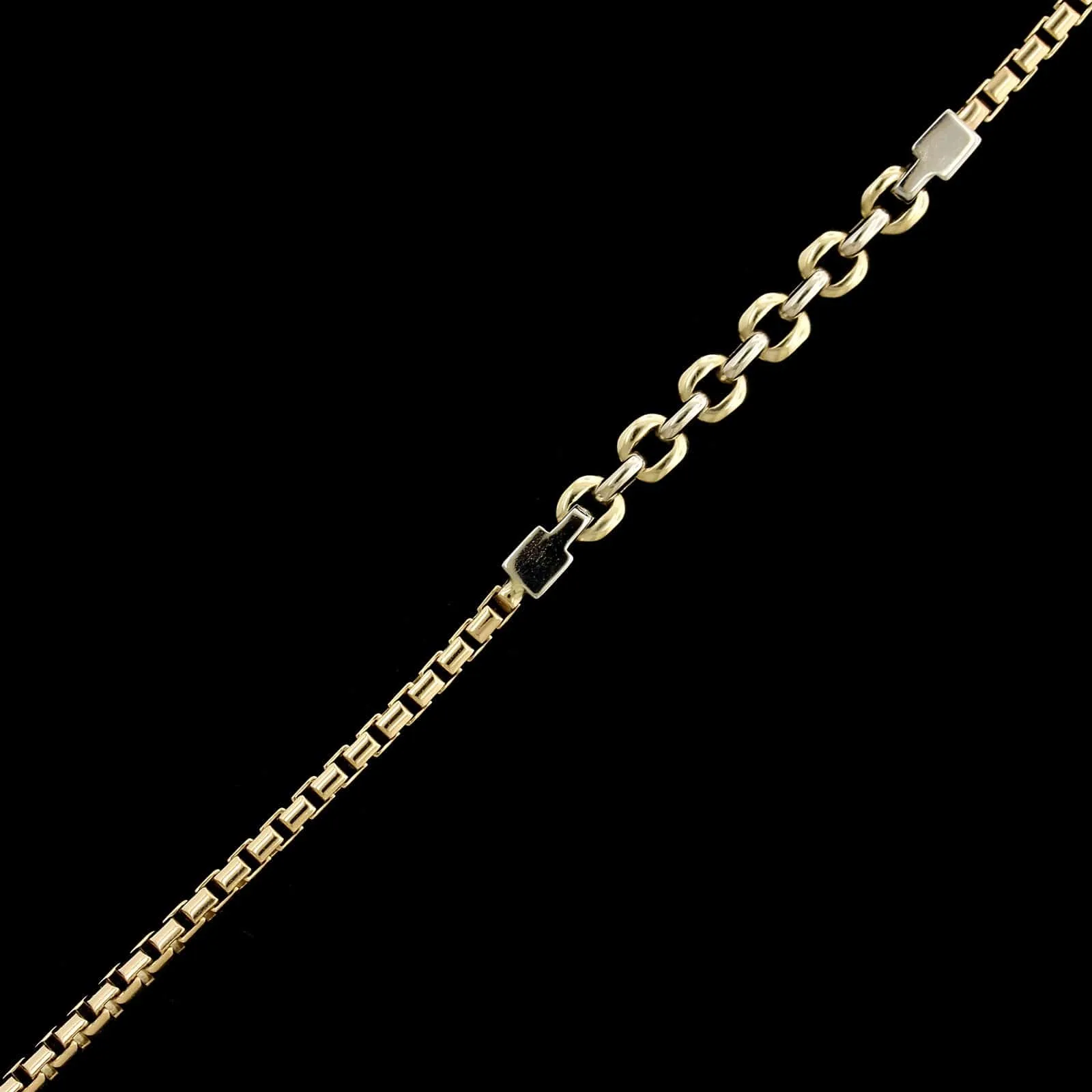 14K Two-tone Gold Estate Fancy Link Bracelet