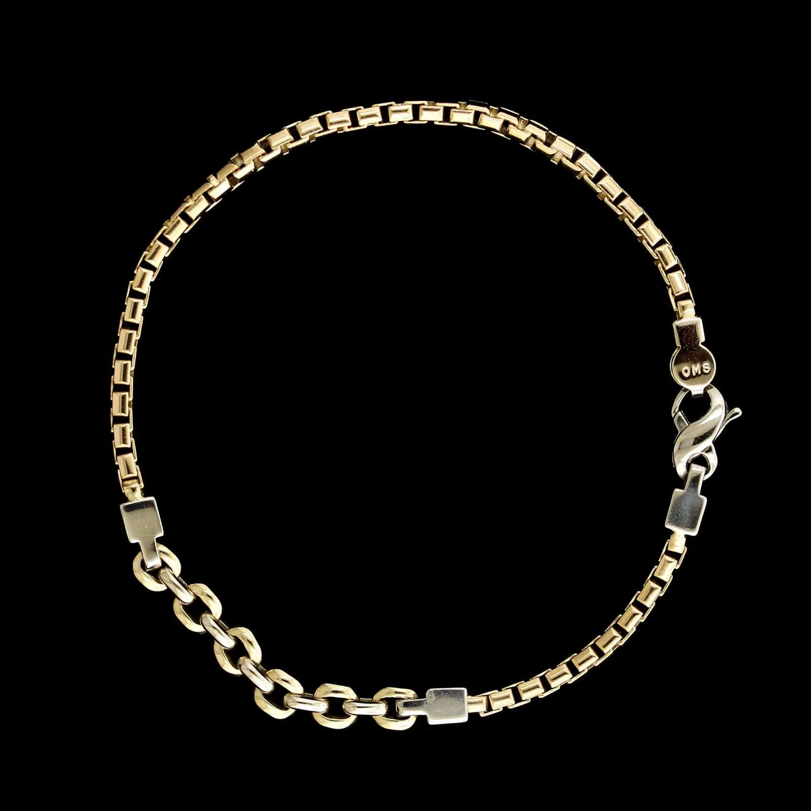 14K Two-tone Gold Estate Fancy Link Bracelet