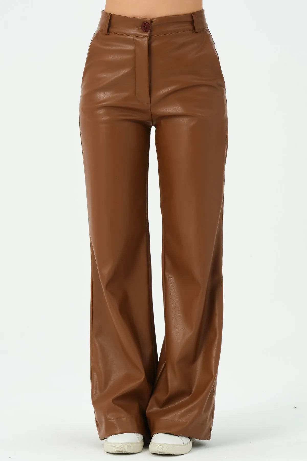 219-Devil Flare Leg Pants Brown