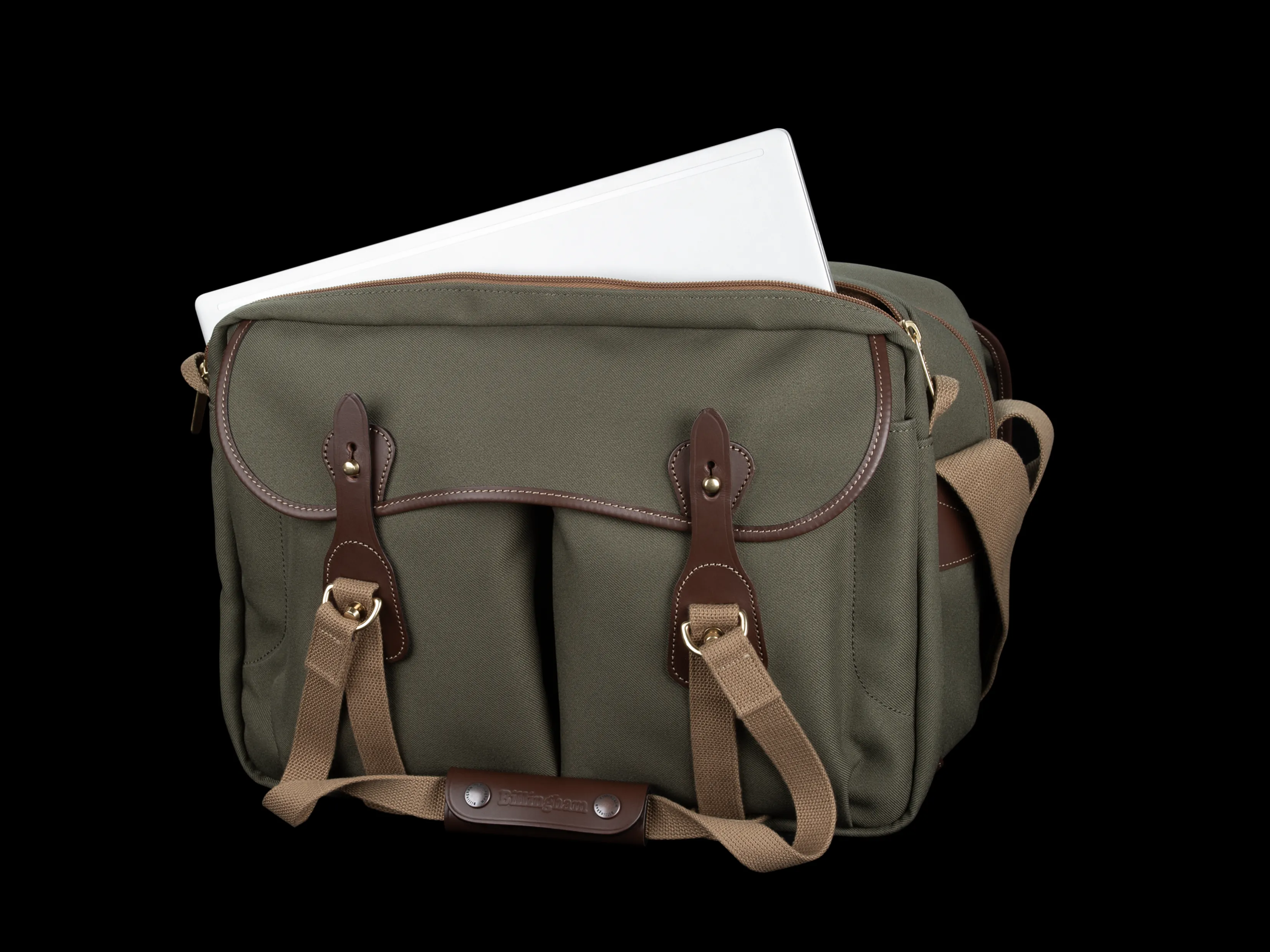 445 MKII Camera/Laptop Bag - Sage FibreNyte / Chocolate Leather