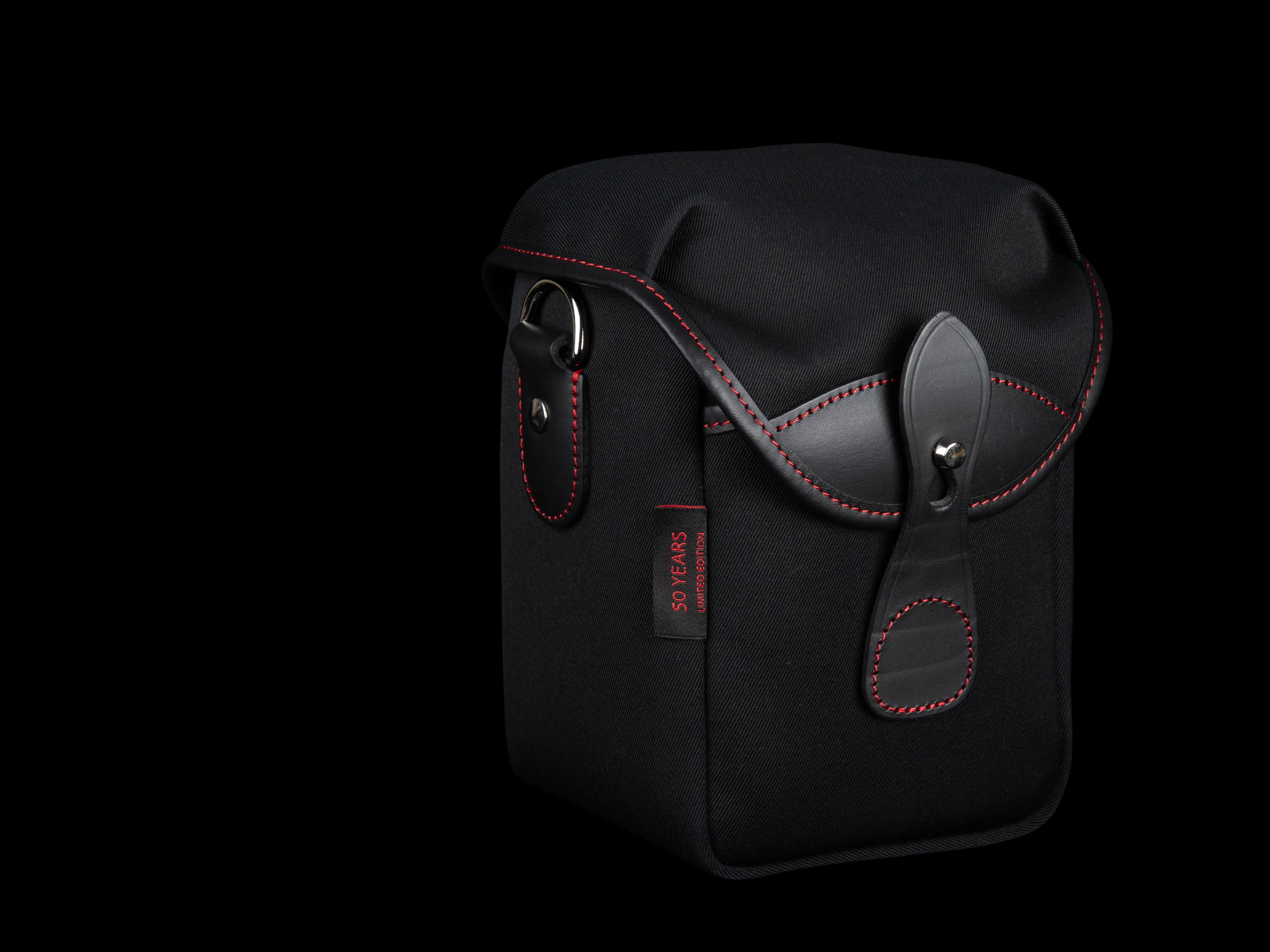 72 Camera Bag - Black Canvas / Black Leather / Red Stitching (50th Anniversary Limited Edition)