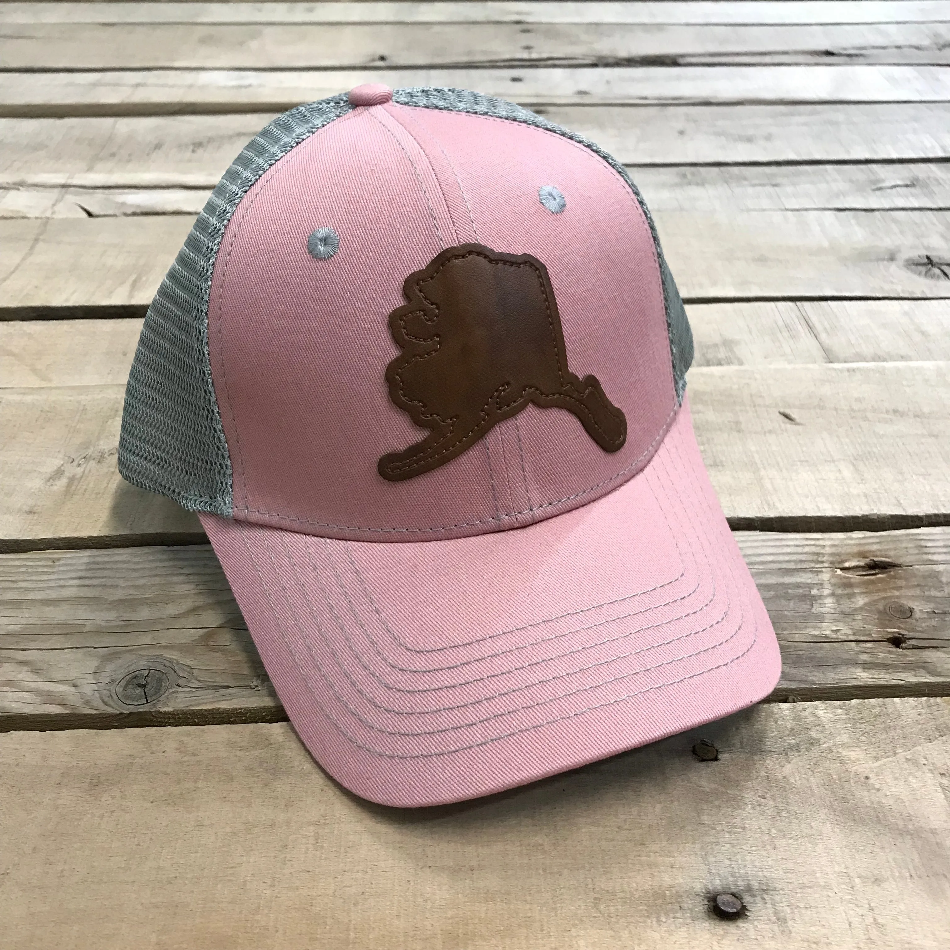 Alaska Leather Patch Trucker Hat