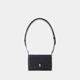 ALEXANDER MCQUEEN 23FW Shoulder Bag in Denim and Black for Women