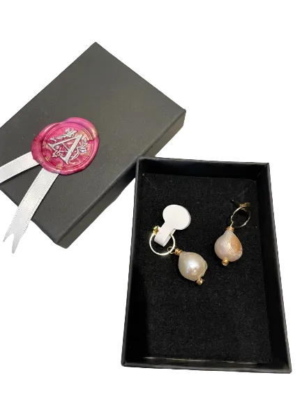 Alice Rose Jewellery - Circle Pearl Earrings