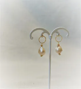 Alice Rose Jewellery - Circle Pearl Earrings