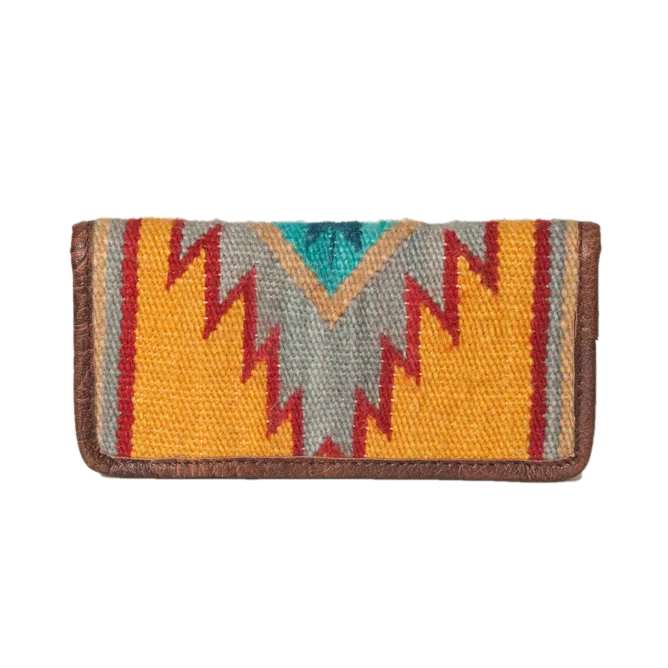 American Darling Weaved Wool Saddle Blanket Leather Wallet ADBG644