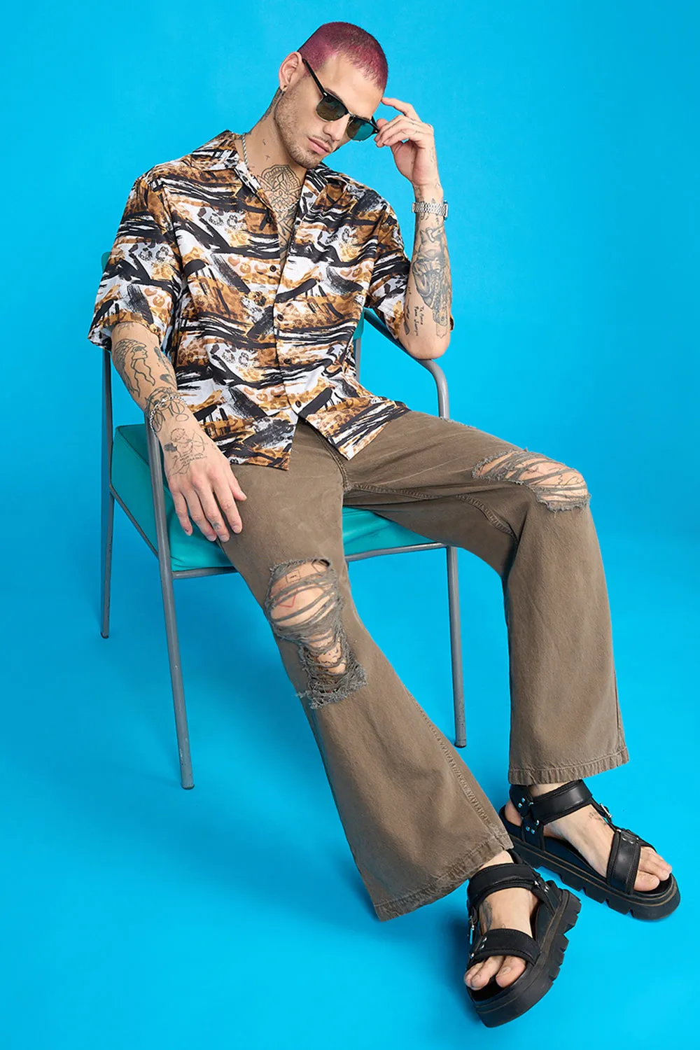 Animal Print Men's Resort Shirt