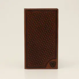 Ariat Men's Embossed Basketweave Leather Rodeo Wallet