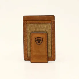 Ariat Men's Money Clip Wallet in Medium Brown