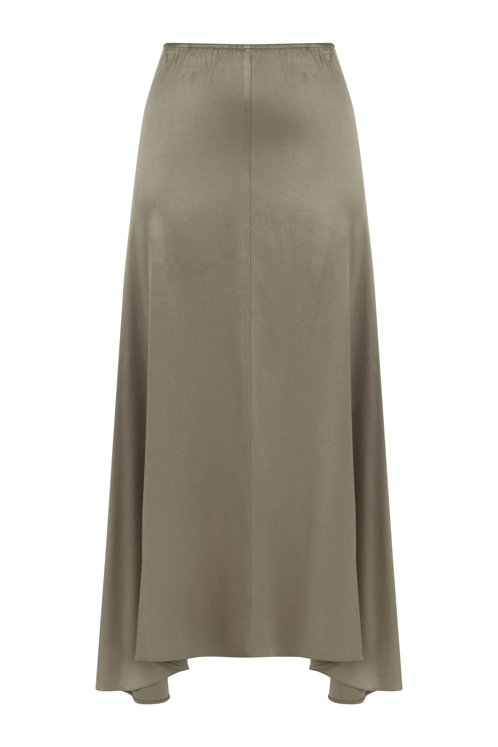 Asymmetrical Beige Long Skirt