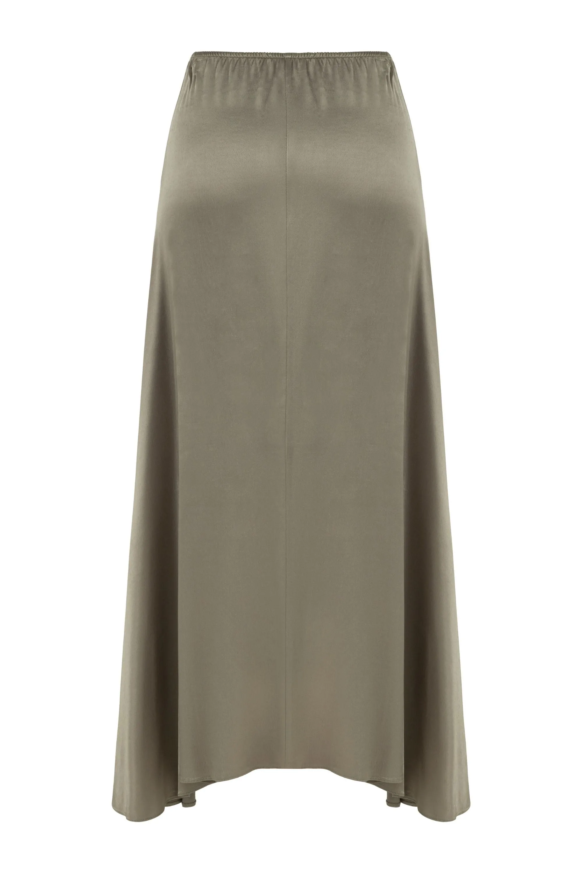 Asymmetrical Beige Long Skirt