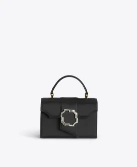 Audrey Black Satin Mini Handbag