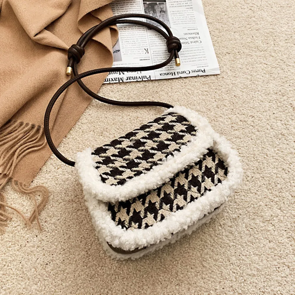 Autumn and Winter Lamb Plush Bag Women Cute Sweet Beauty Bag Small Versatile Shoulder Bag Fashion Crossbody Bag