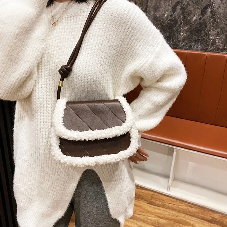 Autumn and Winter Lamb Plush Bag Women Cute Sweet Beauty Bag Small Versatile Shoulder Bag Fashion Crossbody Bag