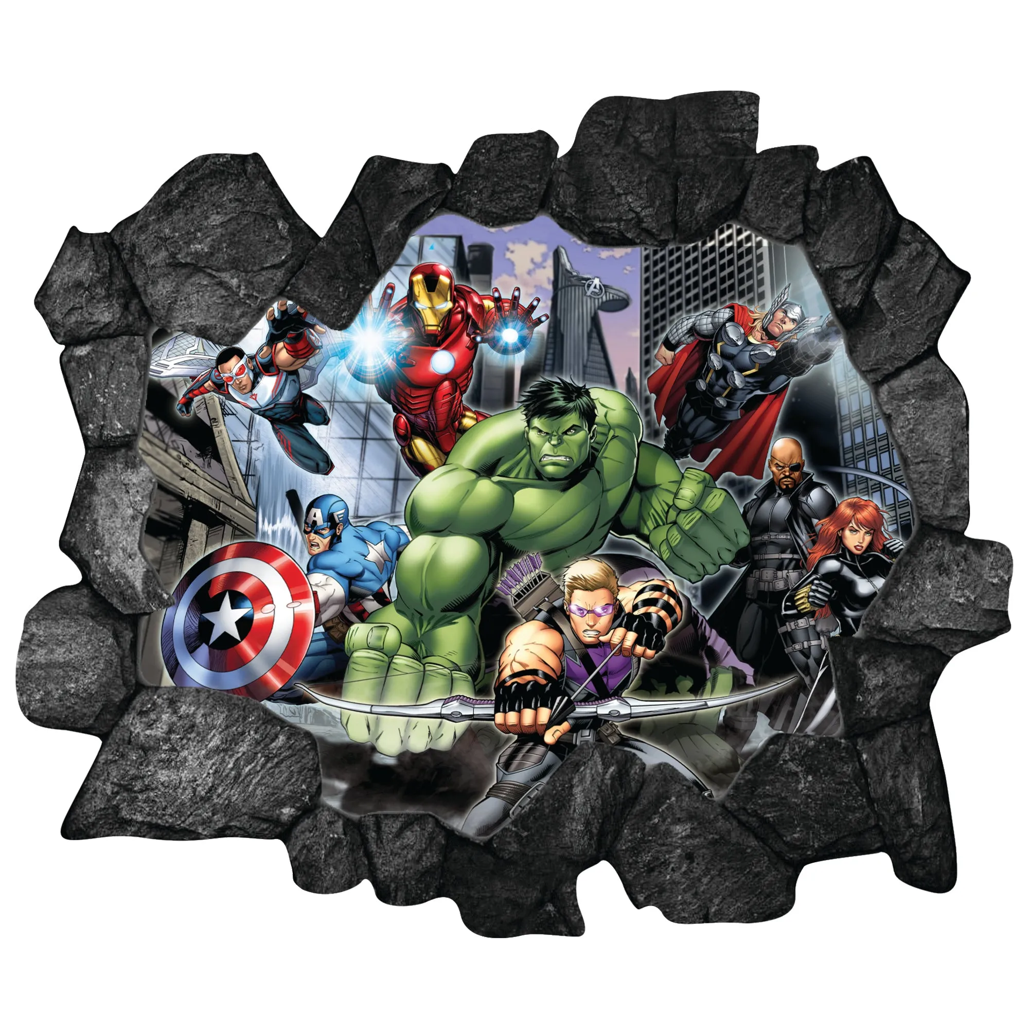 Avengers: Broken Wall 8 Instant Window - Officially Licensed Marvel Removable Adhesive Decal