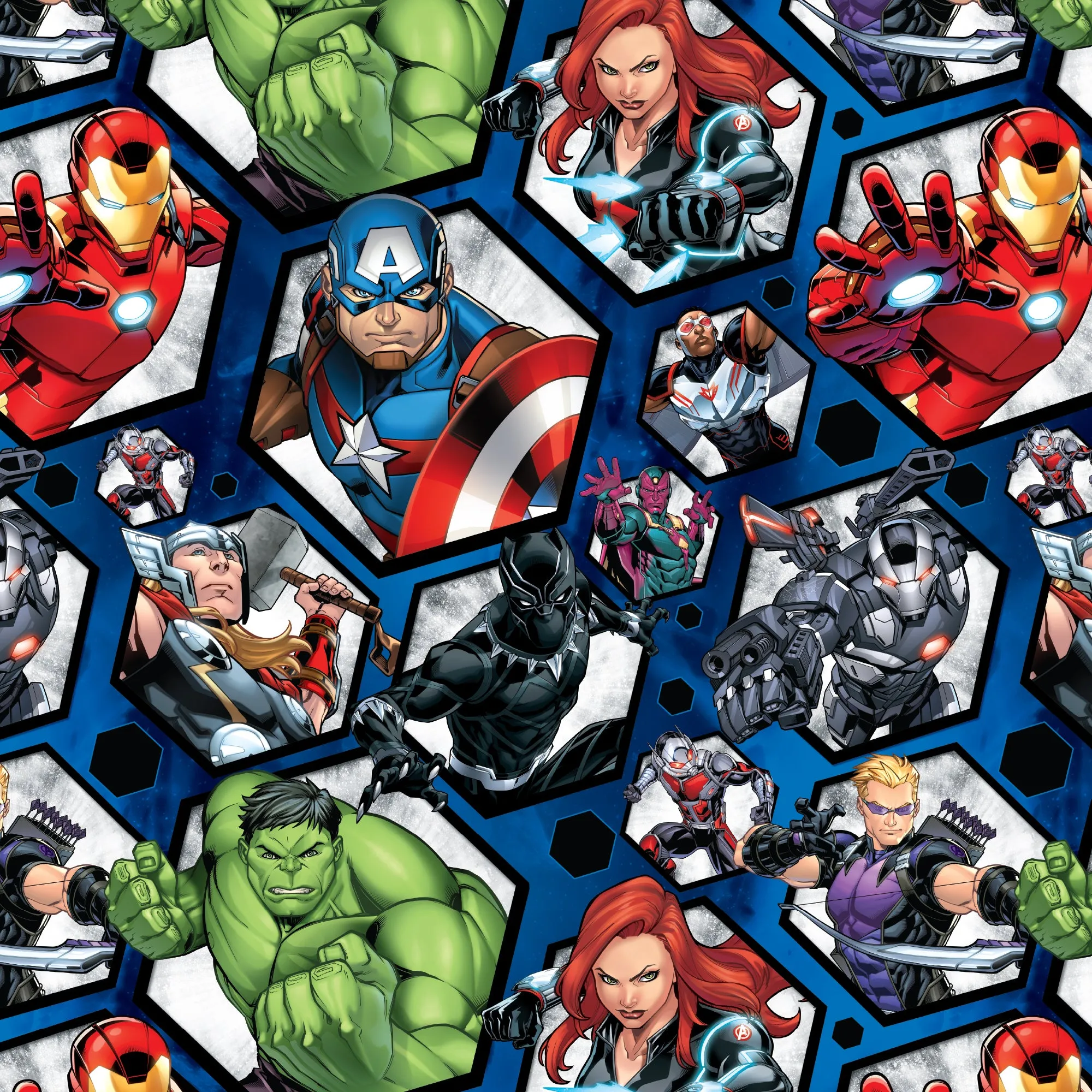 Avengers:  Hexagon        - Officially Licensed Marvel  Peel & Stick Wallpaper