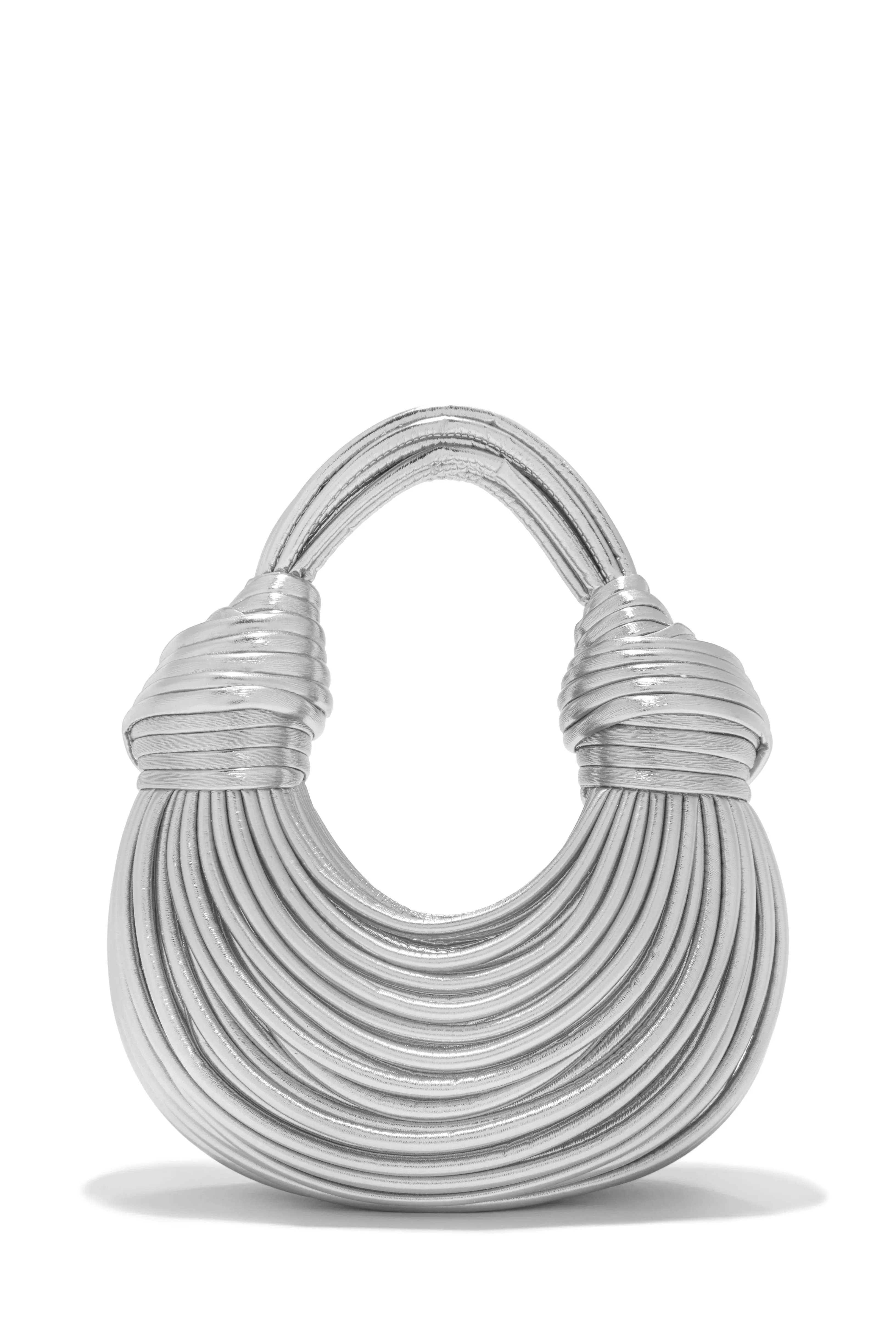 Azelie Double Knot Spaghetti Handbag - Silver