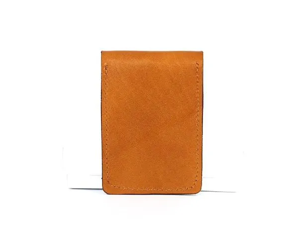 Badass Leather Mens Card Wallet Front Pocket Wallets Small Slim Wallet Change Wallet for Men