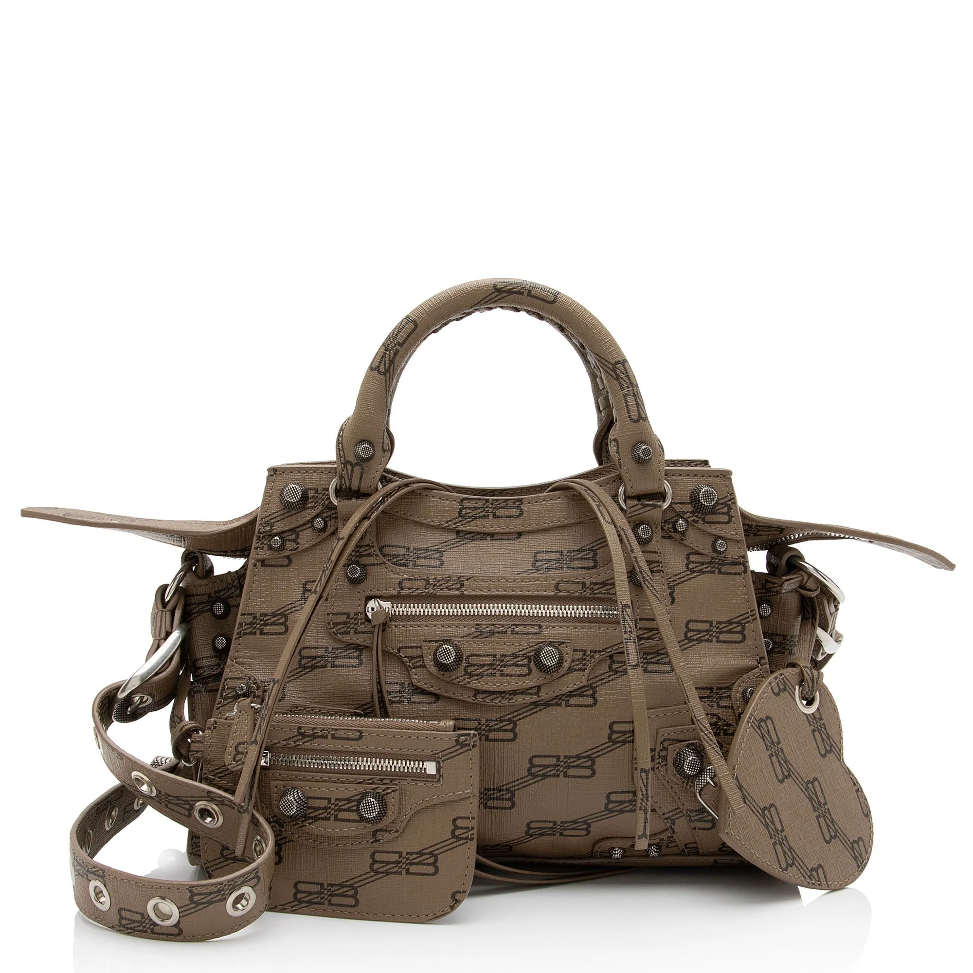 Balenciaga BB Monogram Canvas Signature Neo Cagole City XS Satchel