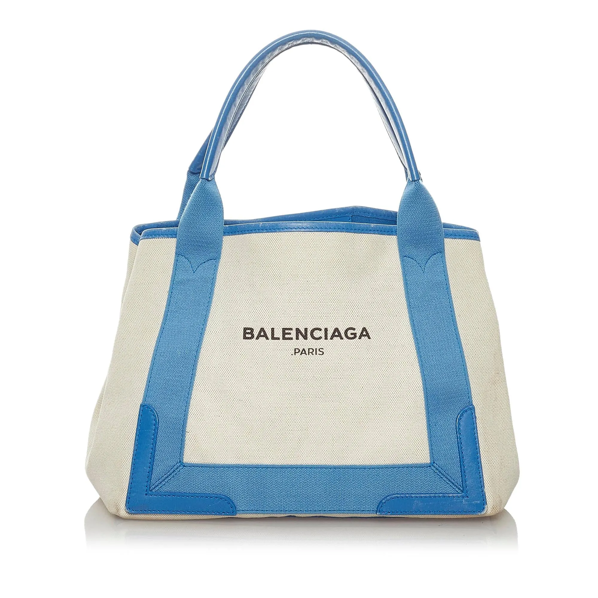 Balenciaga Navy Cabas S Canvas Tote Bag