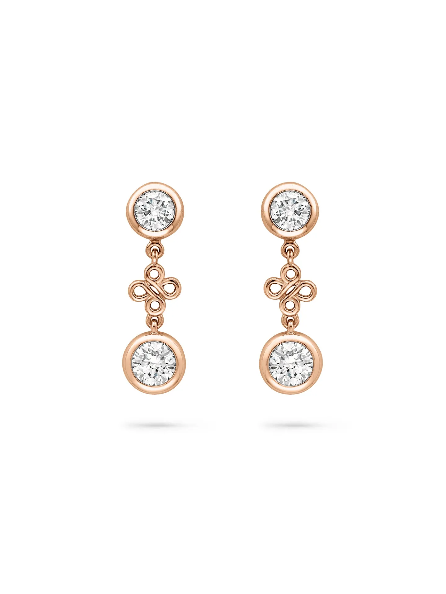 Beach Rose Gold Detachable Diamond Drop Earrings