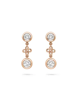 Beach Rose Gold Detachable Diamond Drop Earrings