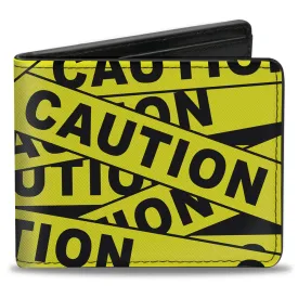 Bi-Fold Wallet - CAUTION Yellow Black by Buckle-Down