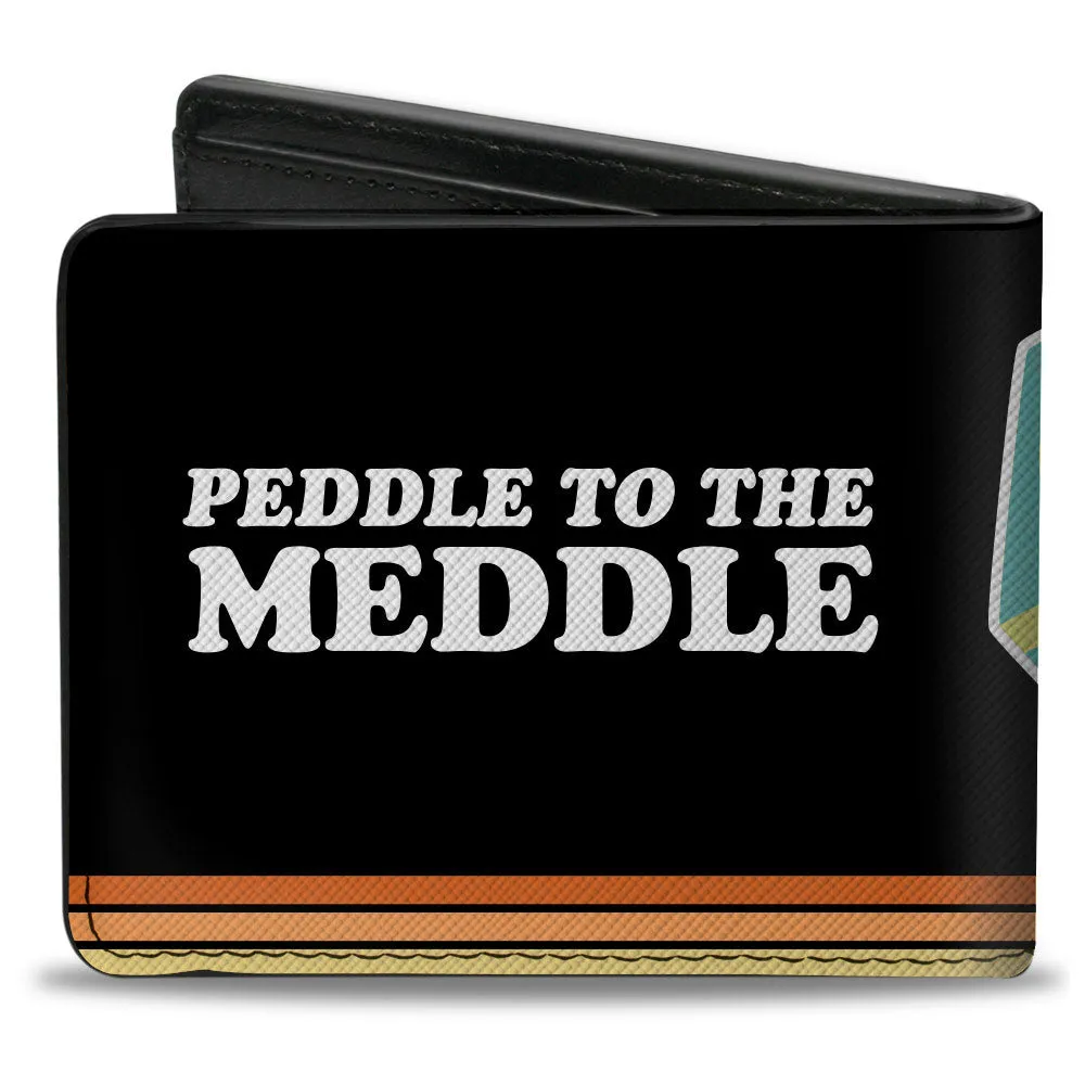 Bi-Fold Wallet - Scooby Doo Mystery Machine Pose PEDDLE TO THE MEDDLE Black/White by Buckle-Down