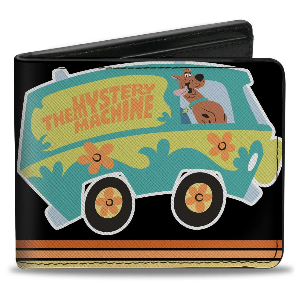 Bi-Fold Wallet - Scooby Doo Mystery Machine Pose PEDDLE TO THE MEDDLE Black/White by Buckle-Down