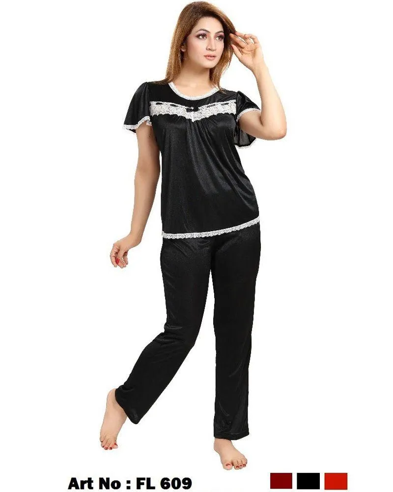 Black Nighty - FL-609 - Flourish 2 Piece Nightwear