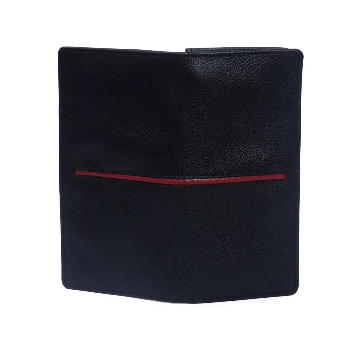 Black Textured Leather Wallet with Long Zip Compartment