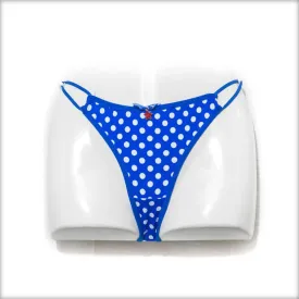 Blue & White Polka Dotted Bikini Panty