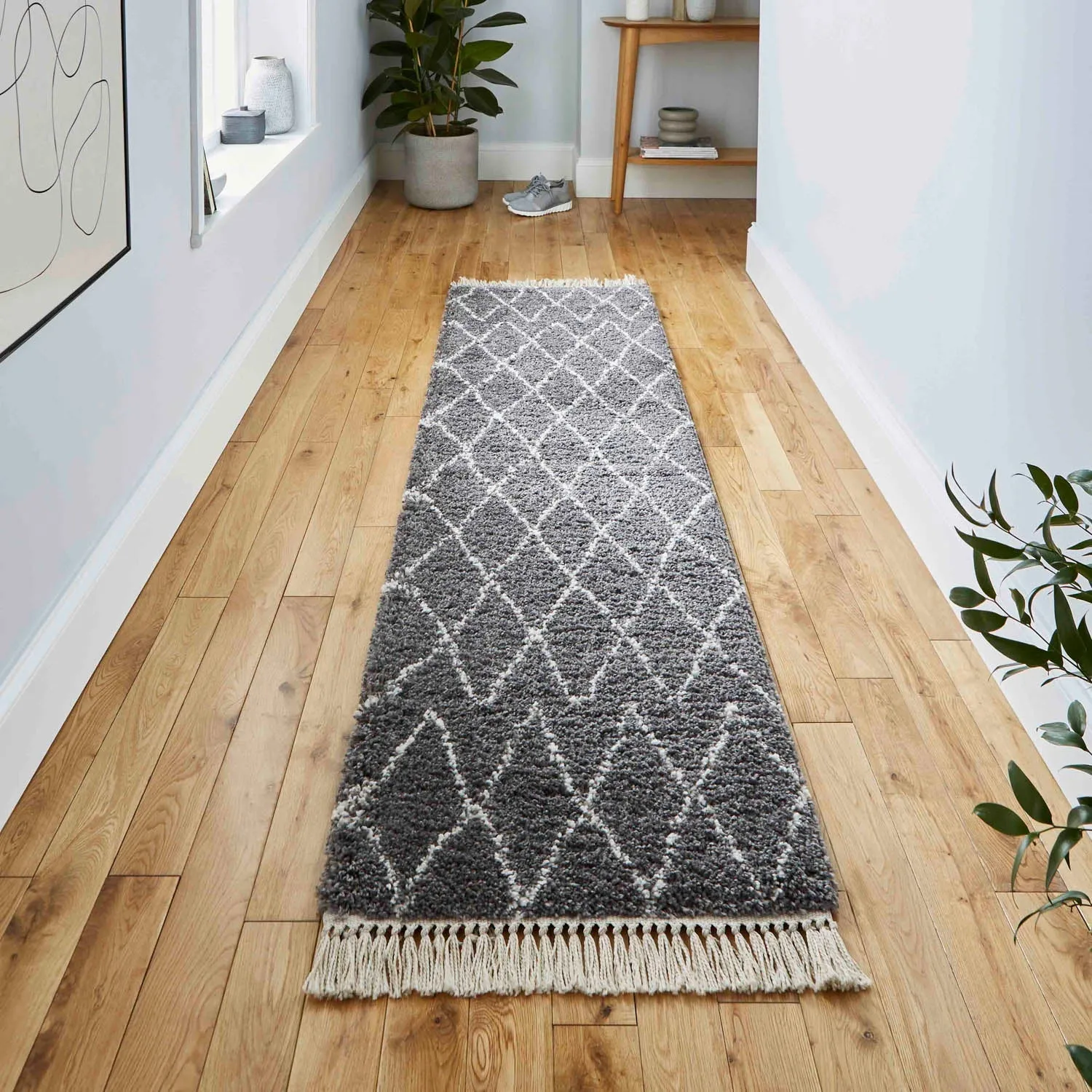 Boho 8280 Grey Runner Rug (60cm x 230cm)