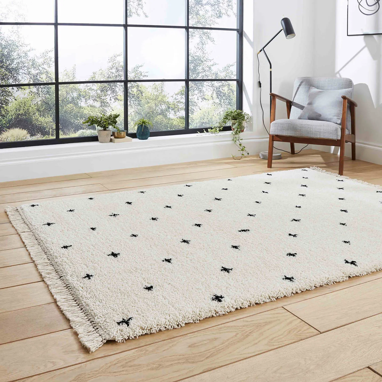 Boho A475 White/Black Rug