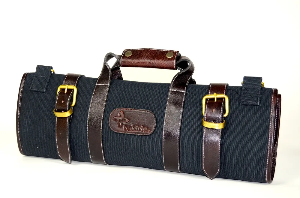 Boldric 17 Pocket Canvas Knife Bag (Black) (Free Shipping)