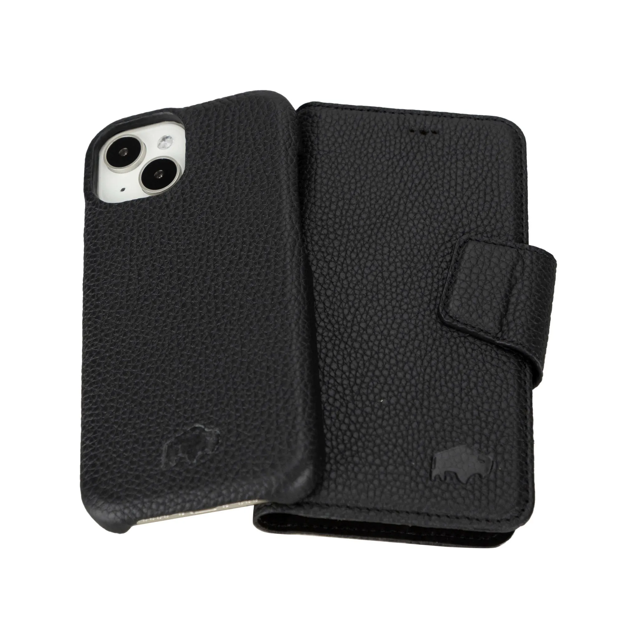 Burkley iPhone 16 Wallet Case, Pebble Black