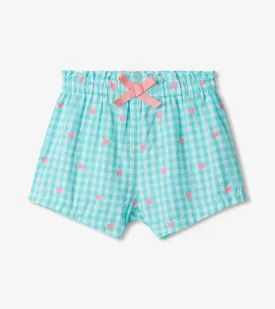 Butterfly Gingham Baby Woven Paper Bag Shorts | Hatley