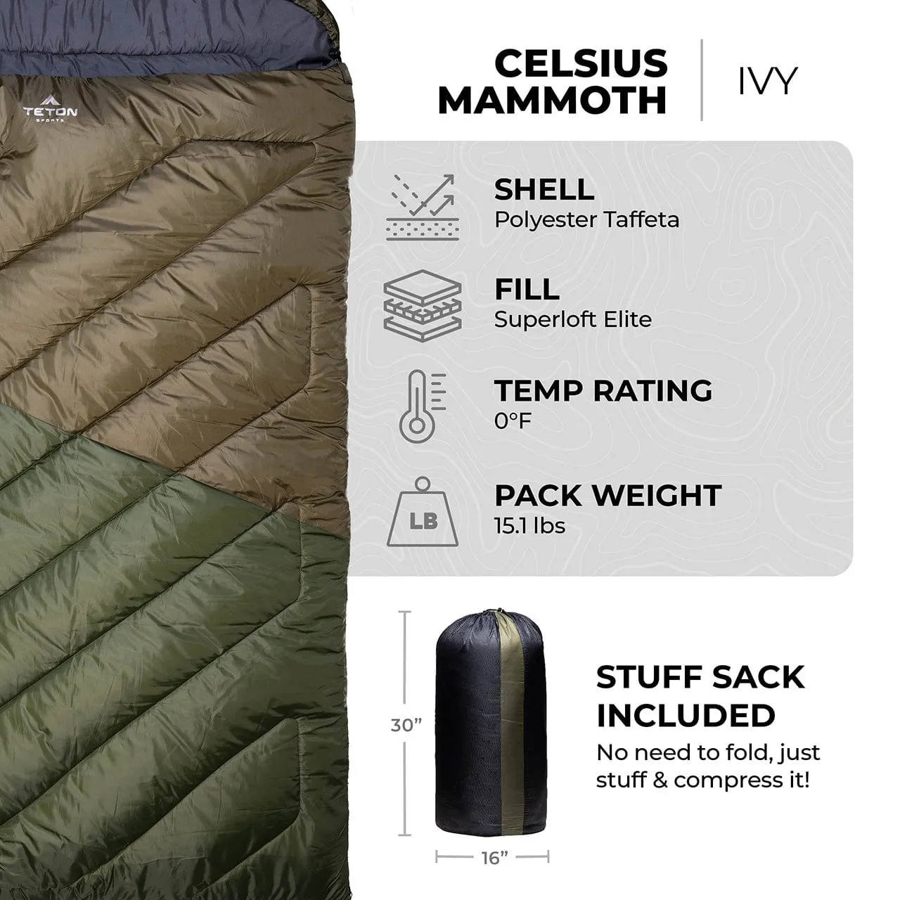 Celsius Mammoth Double 0°F Sleeping Bag