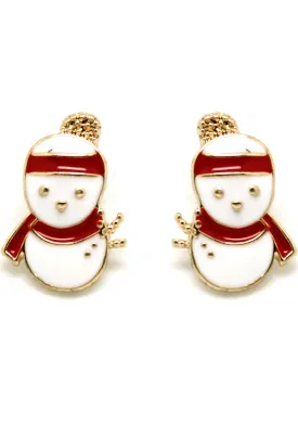 Christmas Snowman Post Stud Earring