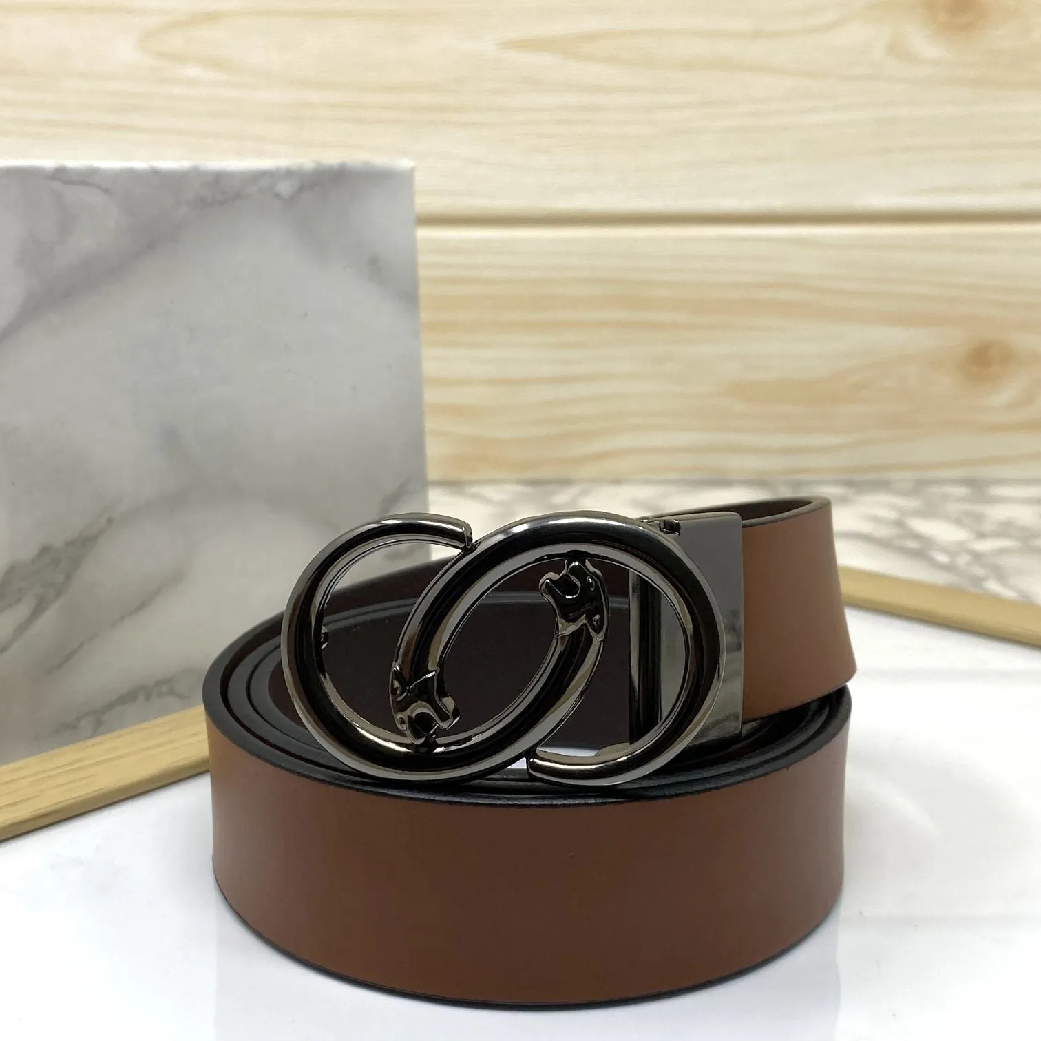 Classic Jaguar Design Leather Strap Belt-JonasParamount