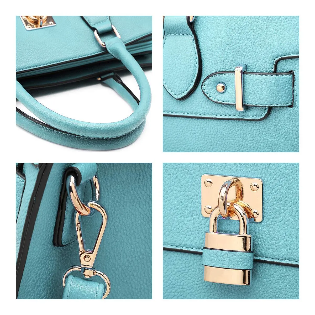 Classic Padlock Handbag with Matching Wallet