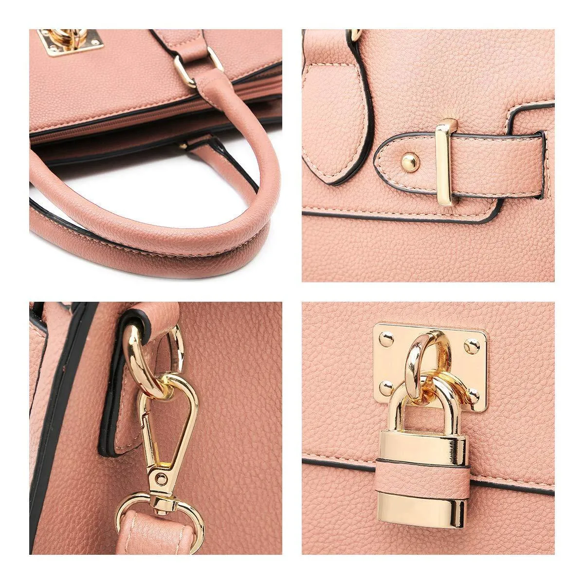 Classic Padlock Handbag with Matching Wallet