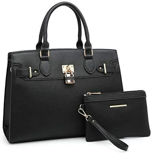 Classic Padlock Handbag with Matching Wallet