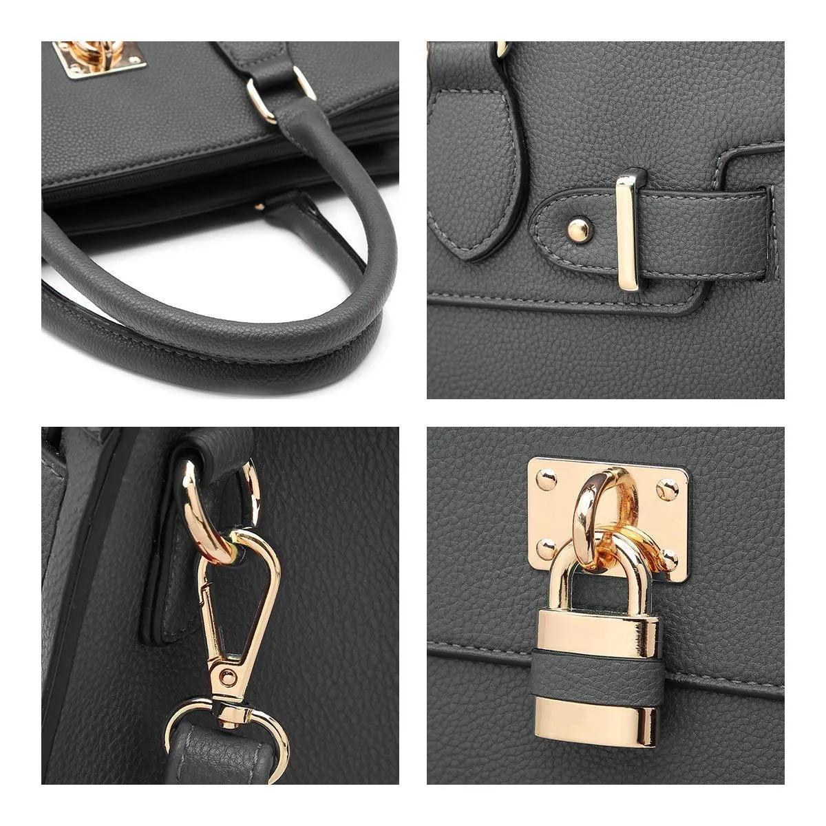 Classic Padlock Handbag with Matching Wallet