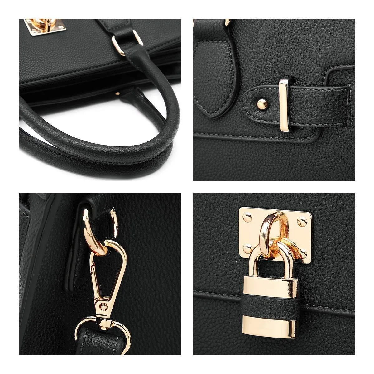 Classic Padlock Handbag with Matching Wallet