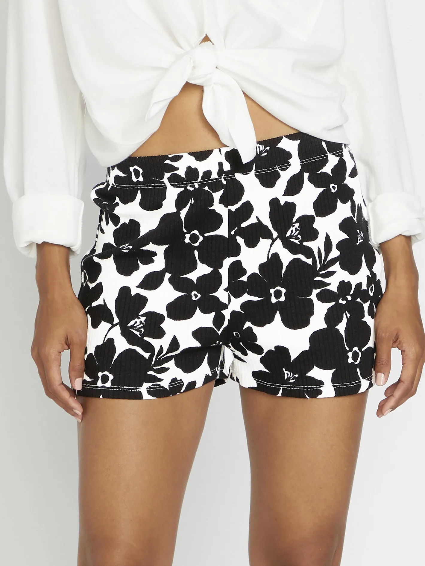 Coco Ho Rib Short - Black White