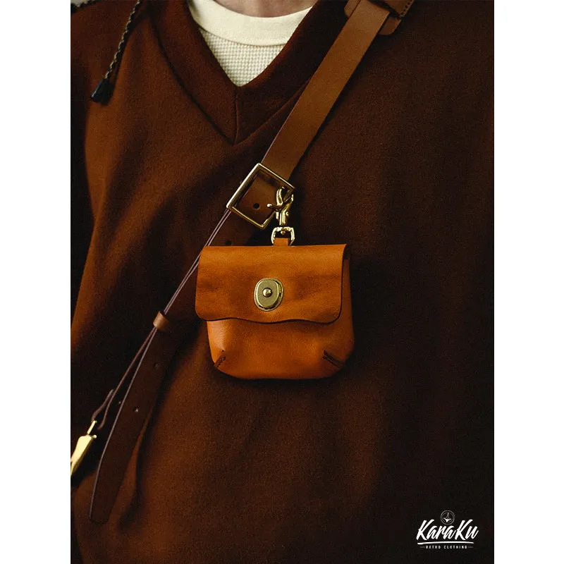 Cowboy Style Tanned Cow Leather Mini Pouch