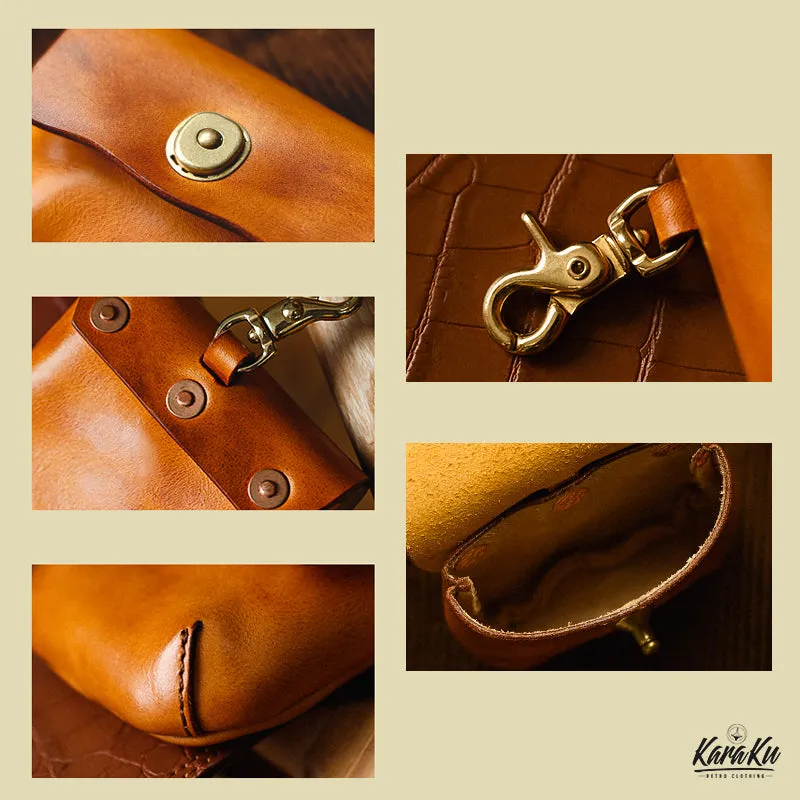 Cowboy Style Tanned Cow Leather Mini Pouch