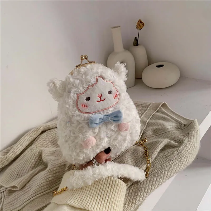 CUTE LAMB PLUSH SHOULDER BAG BY8023